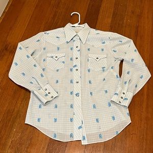 H Bar C Vintage Western Shirt w/ horse detailing